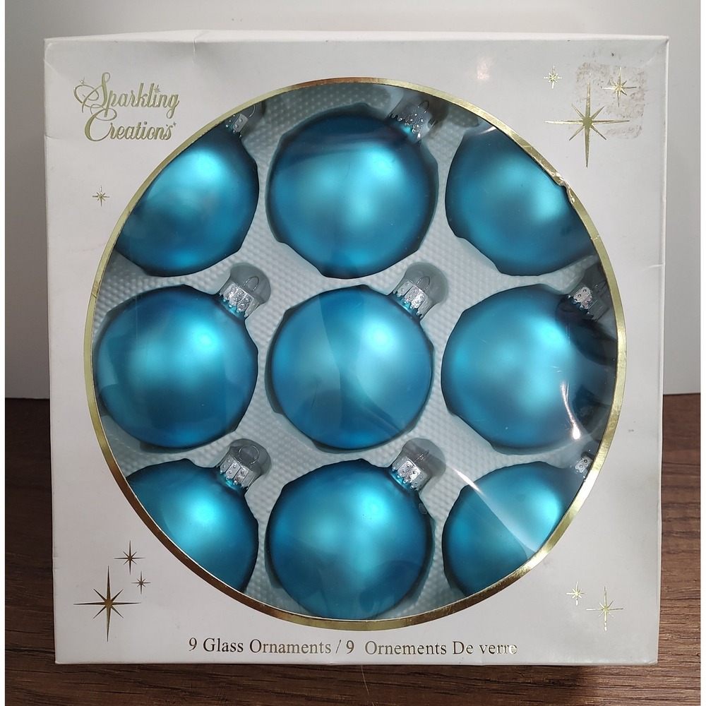 Sparkling Creations Teal Satin Finish Glass Ball Christmas Ornaments 2.5" O57